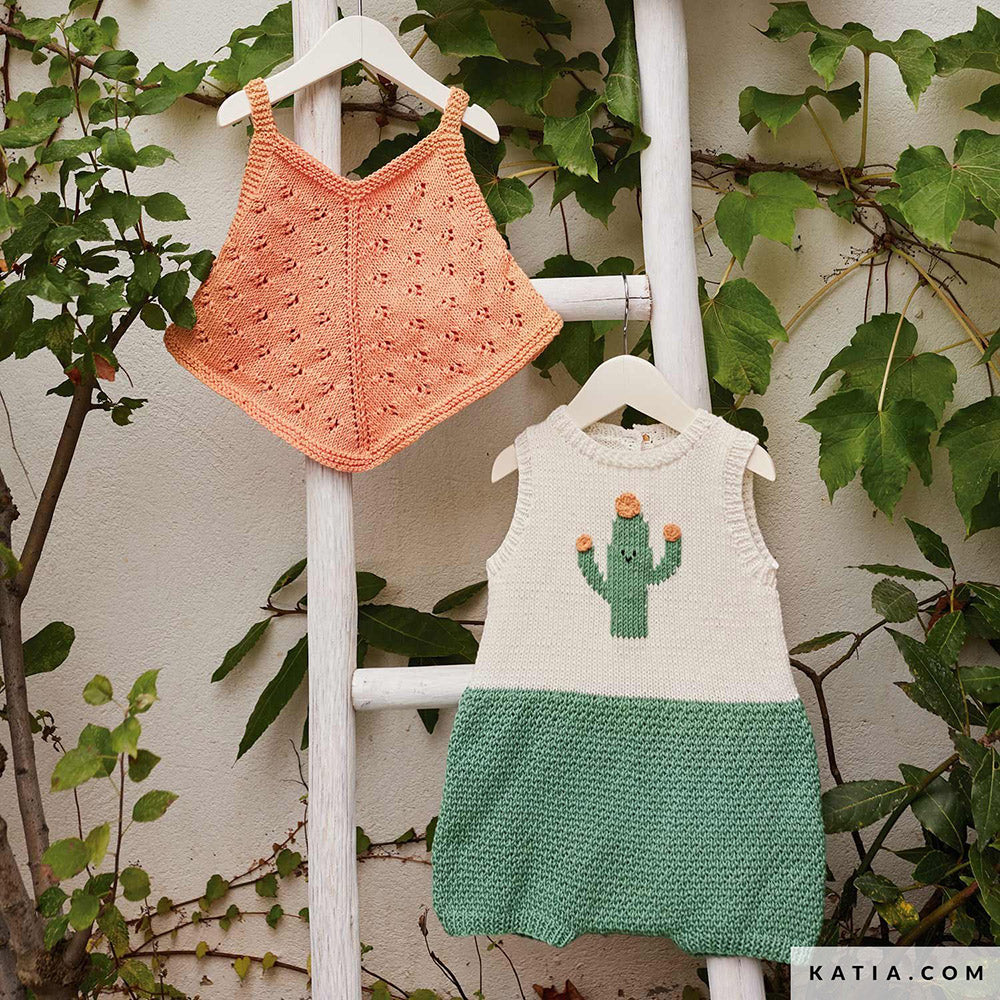 Katia Fair Cotton 002 Zwart - Patroon breien haken baby topje lente zomer katia — gemaakt met Katia Fair Cotton