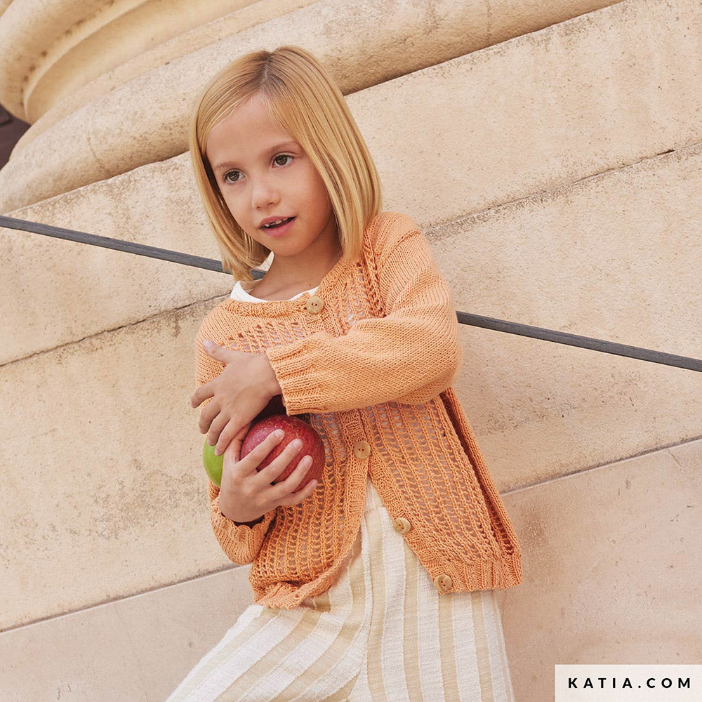 Katia Fair Cotton 054 Antraciet Grijs - Patroon breien haken kinderen jas lente zomer katia — gemaakt met Katia Fair Cotton (14)