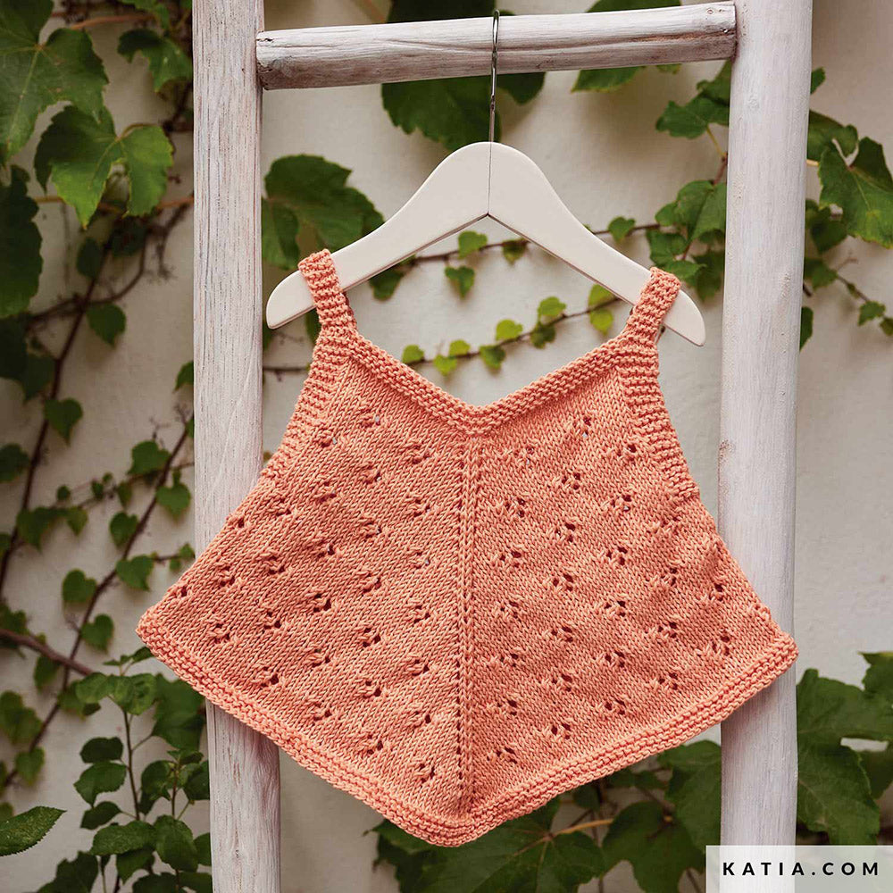 Katia Fair Cotton 059 Violet - Patroon breien haken baby topje lente zomer katia — gemaakt met Katia Fair Cotton (2)
