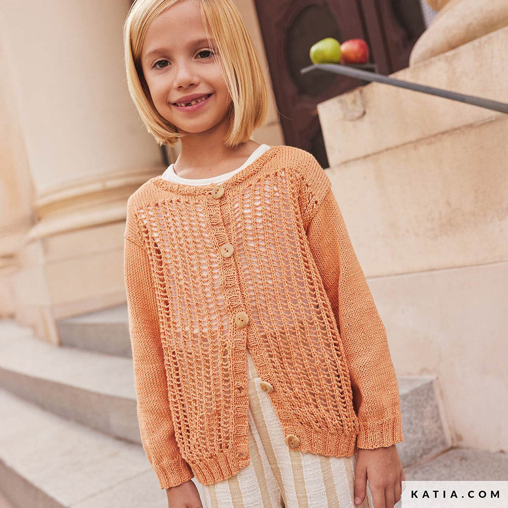 Katia Fair Cotton 059 Violet - Patroon breien haken kinderen jas lente zomer katia — gemaakt met Katia Fair Cotton (16)