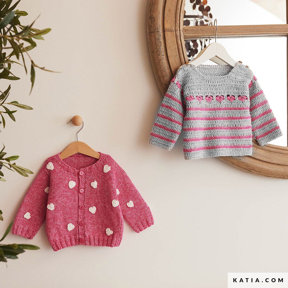 Katia Fair Cotton 059 Violet - Patroon breien haken baby jas lente zomer katia — gemaakt met Katia Fair Cotton (2)