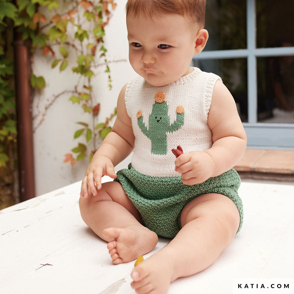 Katia Fair Cotton 059 Violet - Patroon breien haken baby romper lente zomer katia — gemaakt met Katia Fair Cotton (3)
