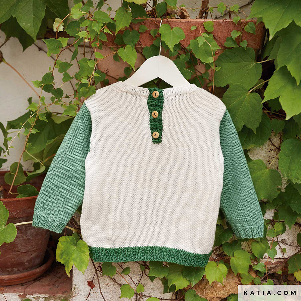 Katia Fair Cotton 059 Violet - Patroon breien haken baby trui lente zomer katia — gemaakt met Katia Fair Cotton (4)