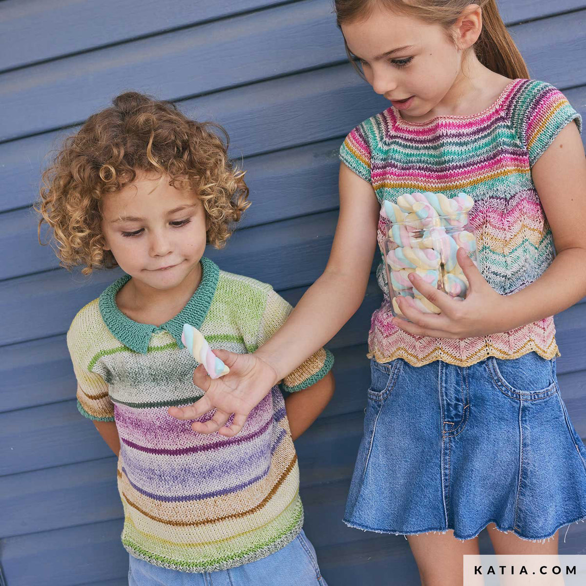 Katia Fair Cotton 060 Militair groen - Patroon breien haken kinderen shirt lente zomer katia — gemaakt met Katia Fair Cotton (9)