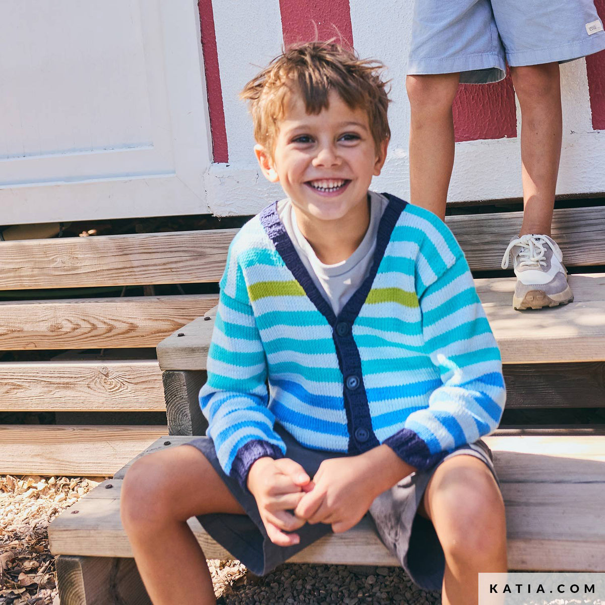 Katia Fair Cotton 060 Militair groen - Patroon breien haken kinderen jas lente zomer katia — gemaakt met Katia Fair Cotton (13)