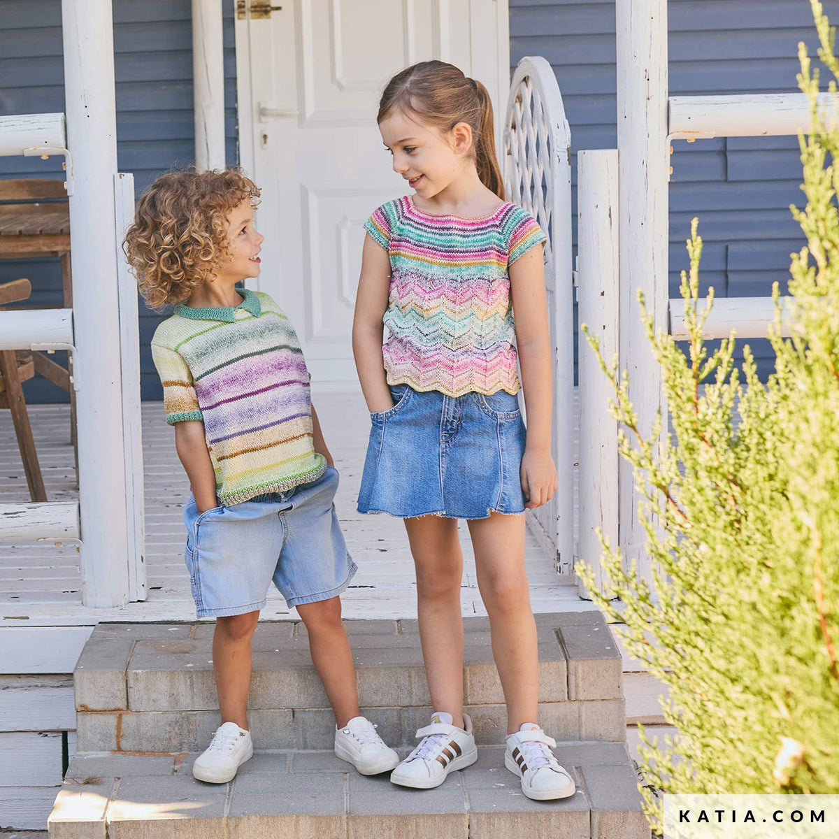 Katia Fair Cotton 061 Ivoor - Patroon breien haken kinderen shirt lente zomer katia — gemaakt met Katia Fair Cotton