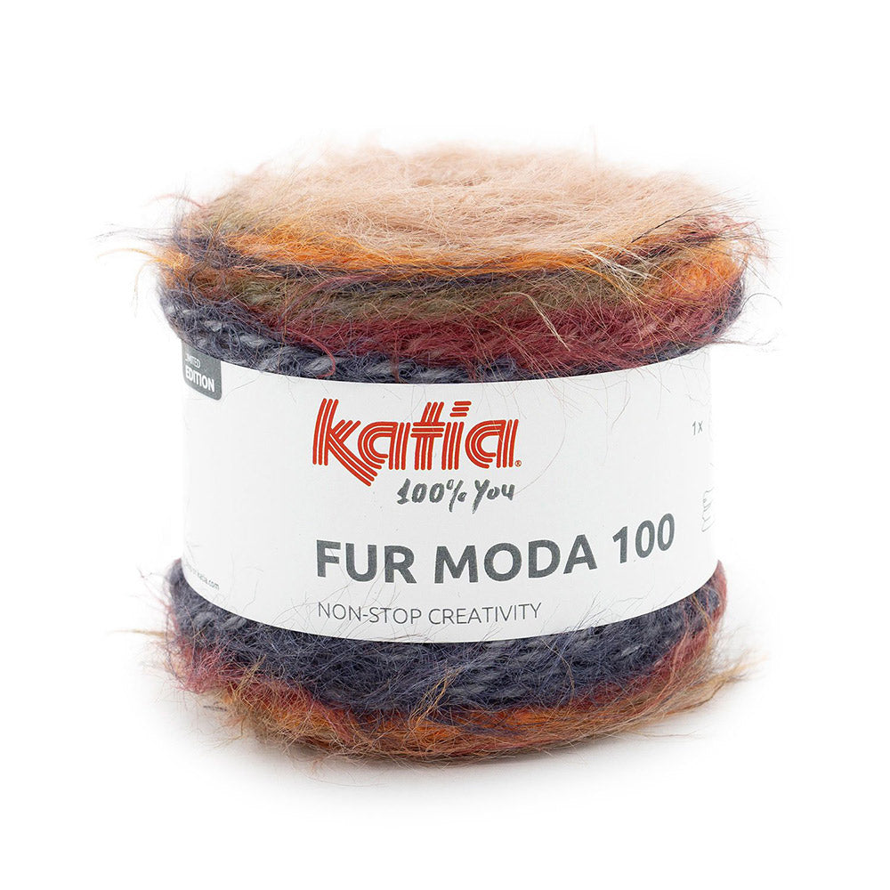 Katia Fur Moda 100 300 Kaki-Zwart-Roest bruin-wijn