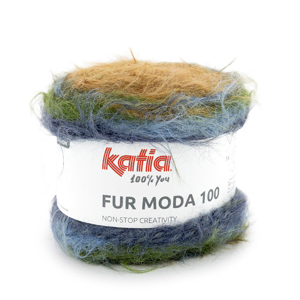 Katia Fur Moda 100 304 Groen-Oker-Blauw