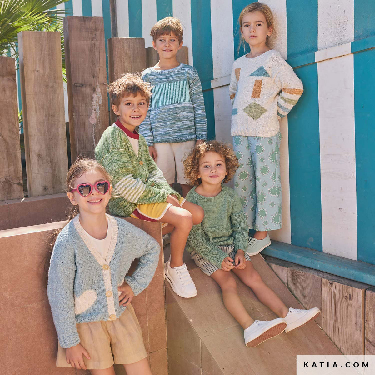 Patroon breien haken kinderen trui lente zomer katia — gemaakt met Katia Kinderen Magazine No. (4)