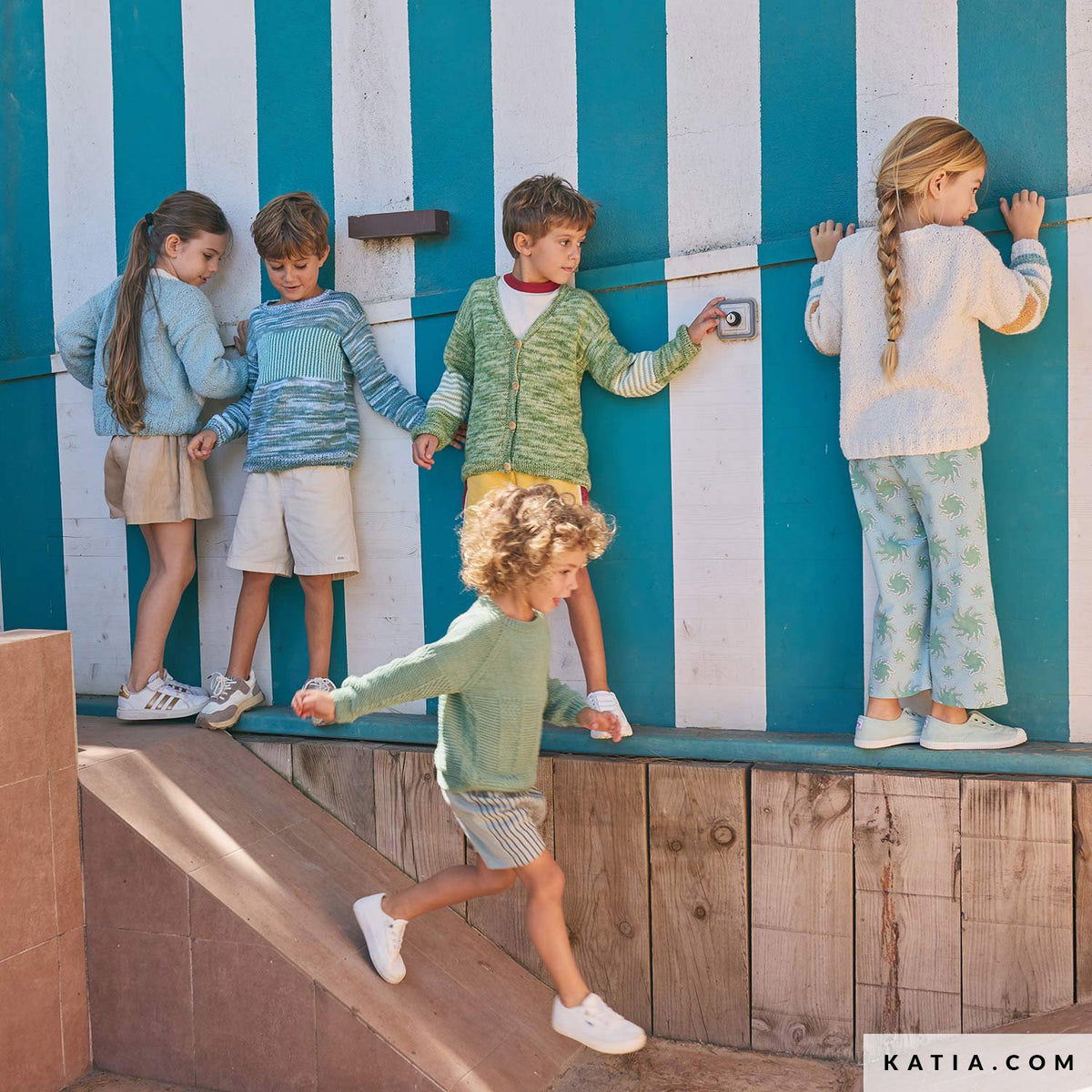 Patroon breien haken kinderen trui lente zomer katia — gemaakt met Katia Kinderen Magazine No. (5)