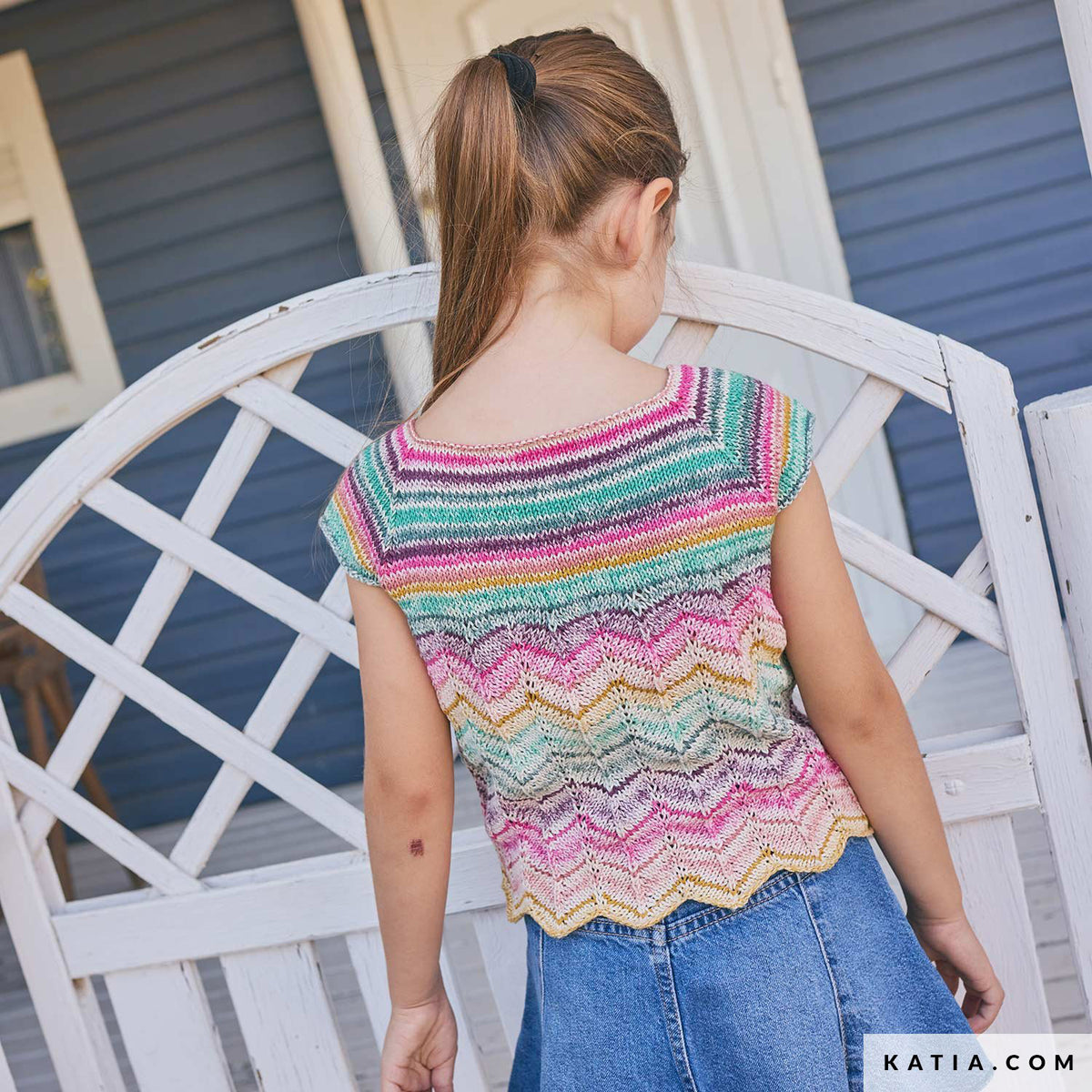 Patroon breien haken kinderen shirt lente zomer katia — gemaakt met Katia Kinderen Magazine No. (2)