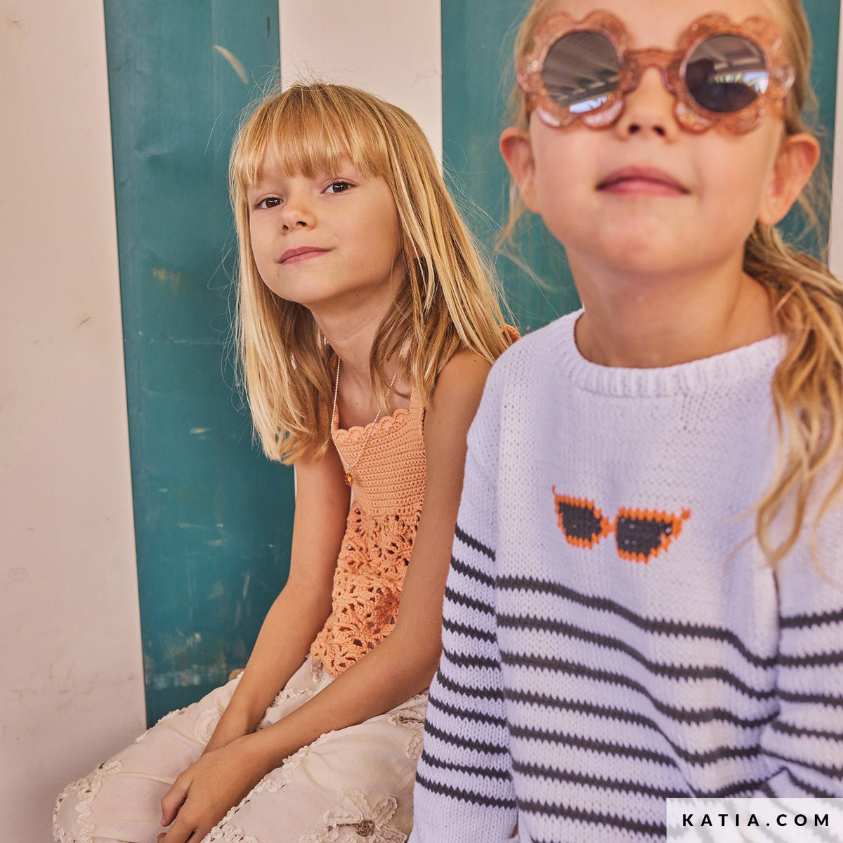 Patroon breien haken kinderen trui lente zomer katia — gemaakt met Katia Kinderen Magazine No. (51)