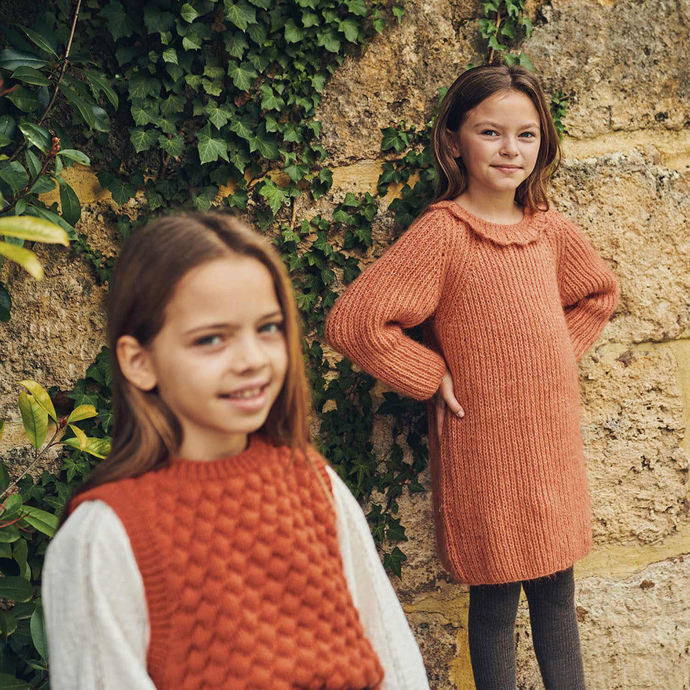 Patroon breien haken kinderen jurk herfst winter katia — gemaakt met Katia Kinderen No.