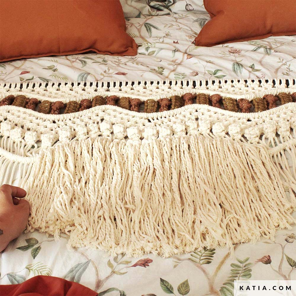 Katia Macramé Cord 100 Ecru - Patroon breien haken woning wandtapijt lente zomer katia — gemaakt met Katia Macramé Cord