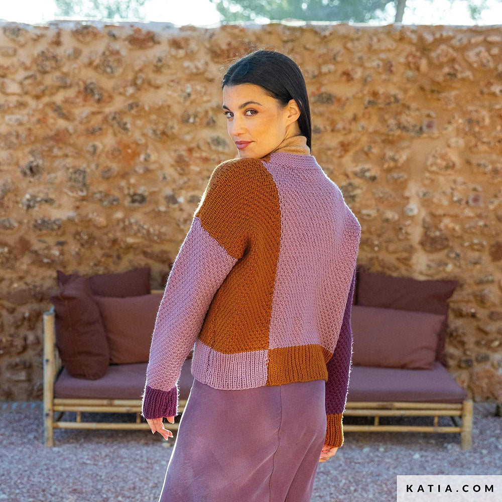 Katia Merino Aran 109 Groen Gras - Patroon breien haken dames jas herfst winter katia — gemaakt met Katia Merino Aran (2)