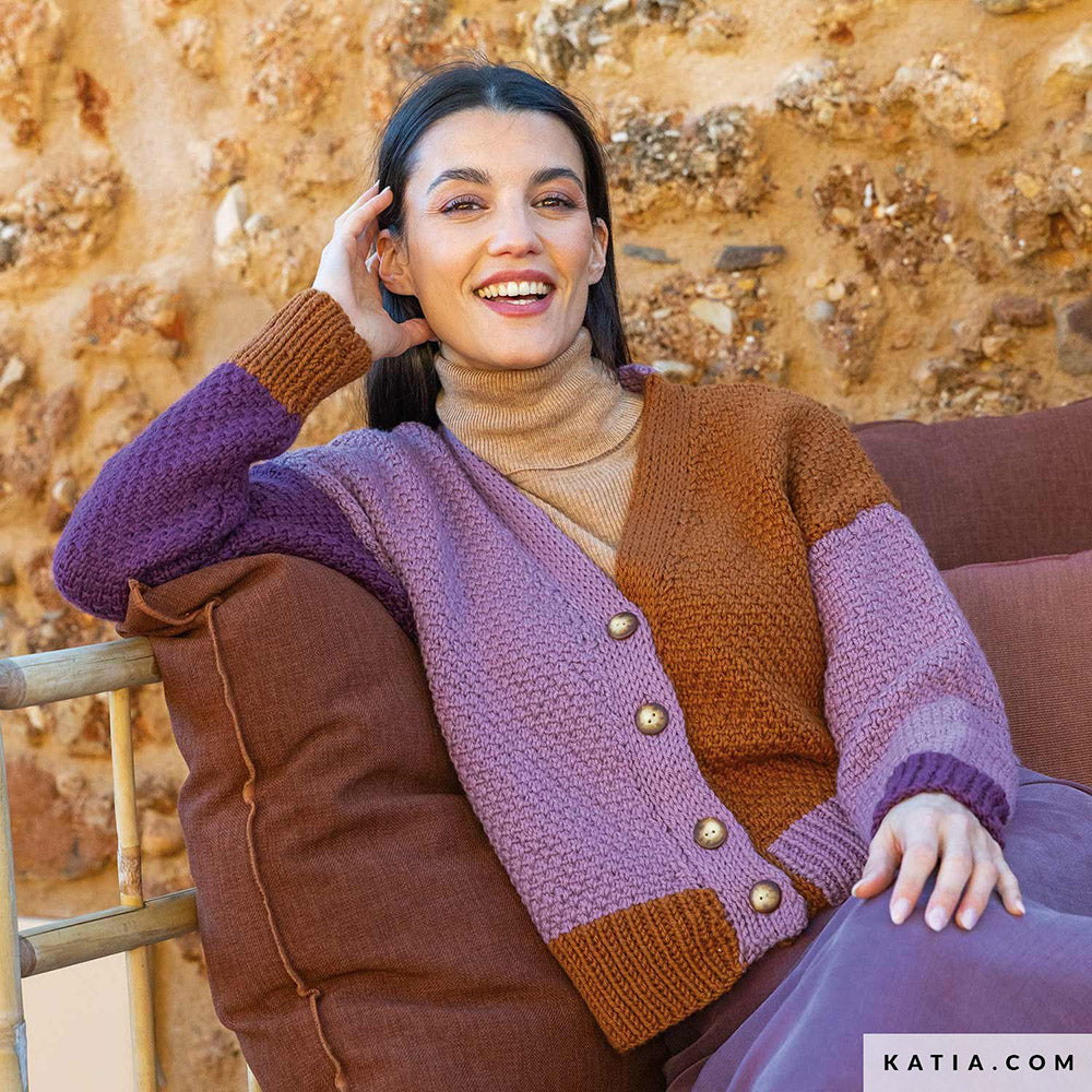 Katia Merino Aran 109 Groen Gras - Patroon breien haken dames jas herfst winter katia — gemaakt met Katia Merino Aran (4)