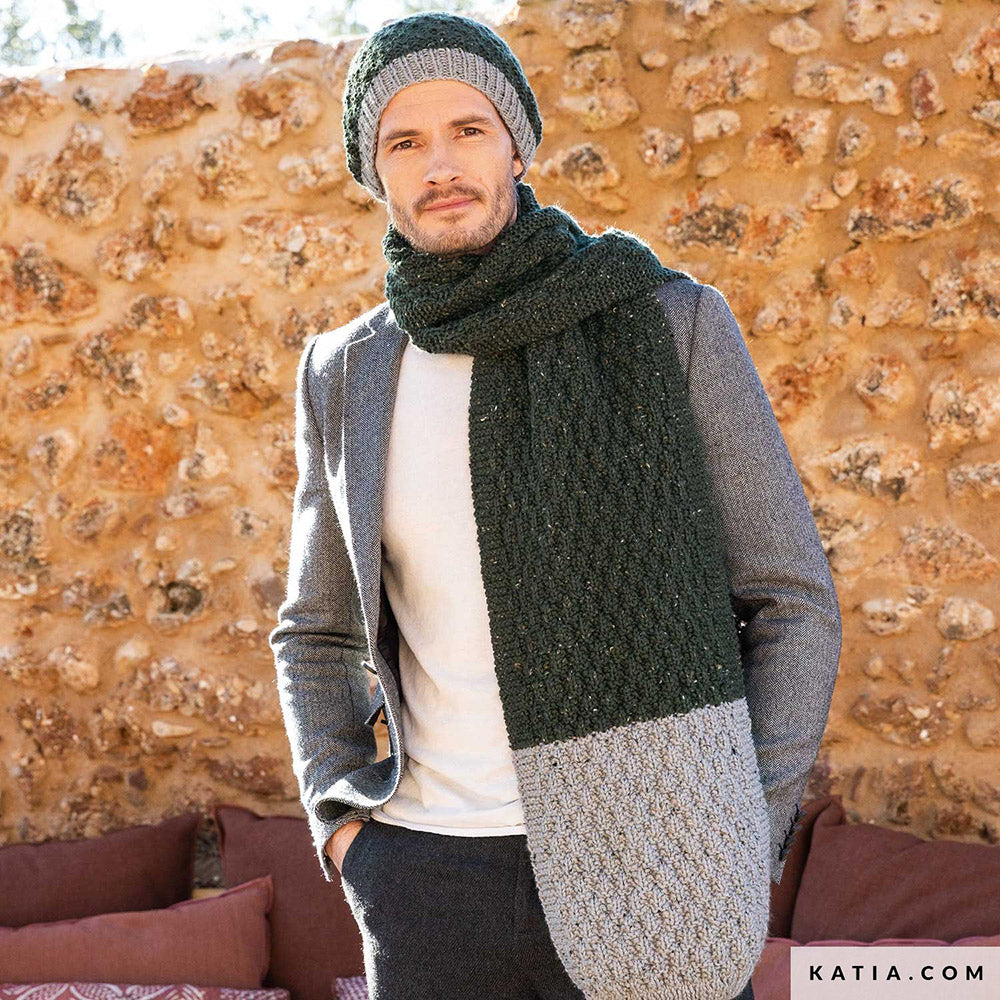 Katia Merino Tweed 315 Framboos - Patroon breien haken heren set herfst winter katia — gemaakt met Katia Merino Tweed (3)