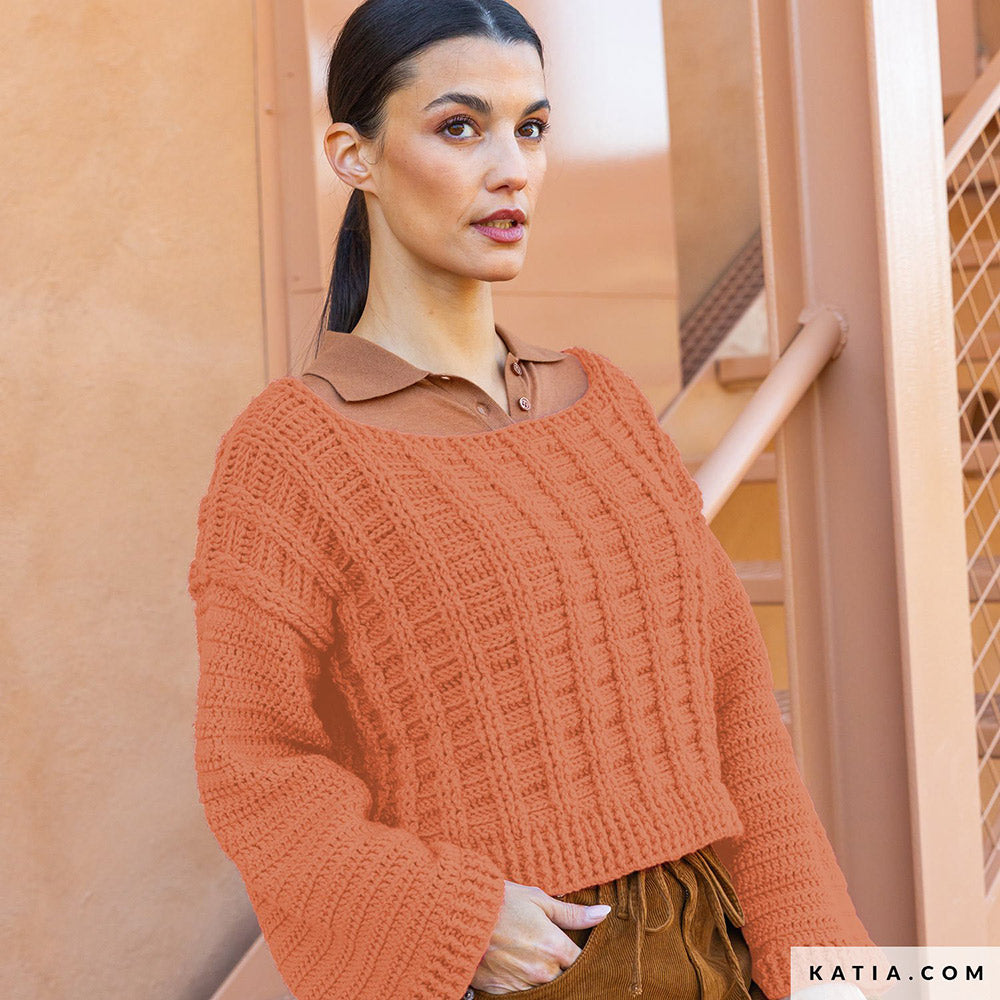 Katia New Ultrasoft 084 Mint - Patroon breien haken dames trui herfst winter katia — gemaakt met Katia New Ultrasoft (6)