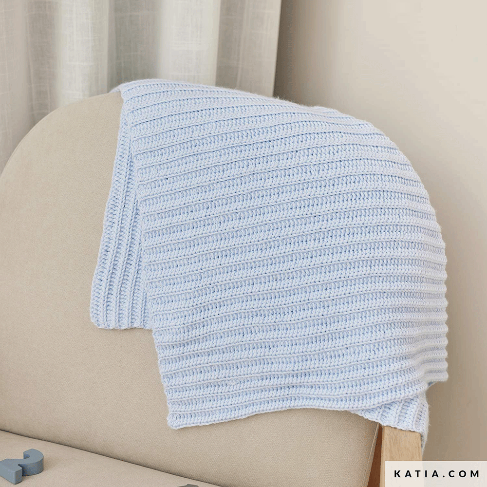 Katia New Ultrasoft 084 Mint - Patroon breien haken baby deken herfst winter katia — gemaakt met Katia New Ultrasoft (2)