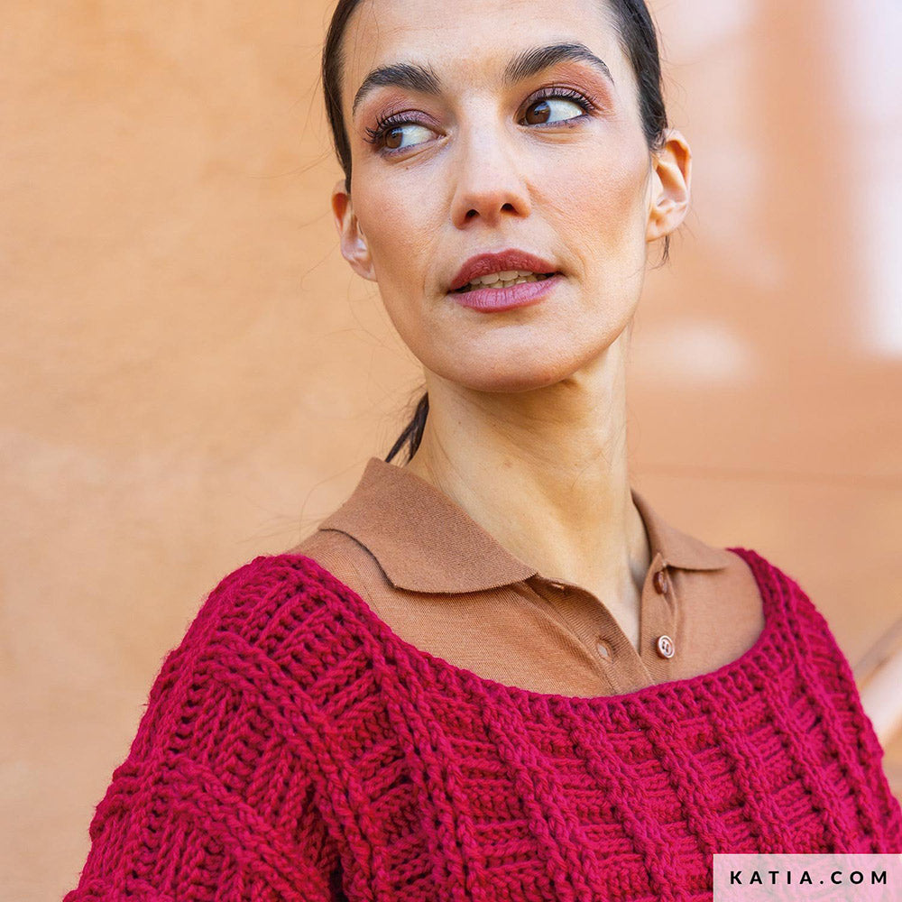 Katia New Ultrasoft 084 Mint - Patroon breien haken dames trui herfst winter katia — gemaakt met Katia New Ultrasoft (11)