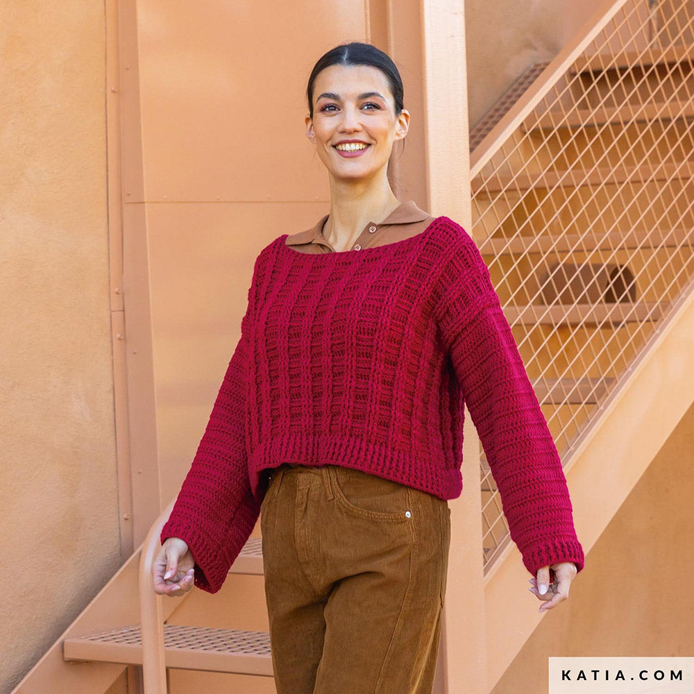 Katia New Ultrasoft 084 Mint - Patroon breien haken dames trui herfst winter katia — gemaakt met Katia New Ultrasoft (13)