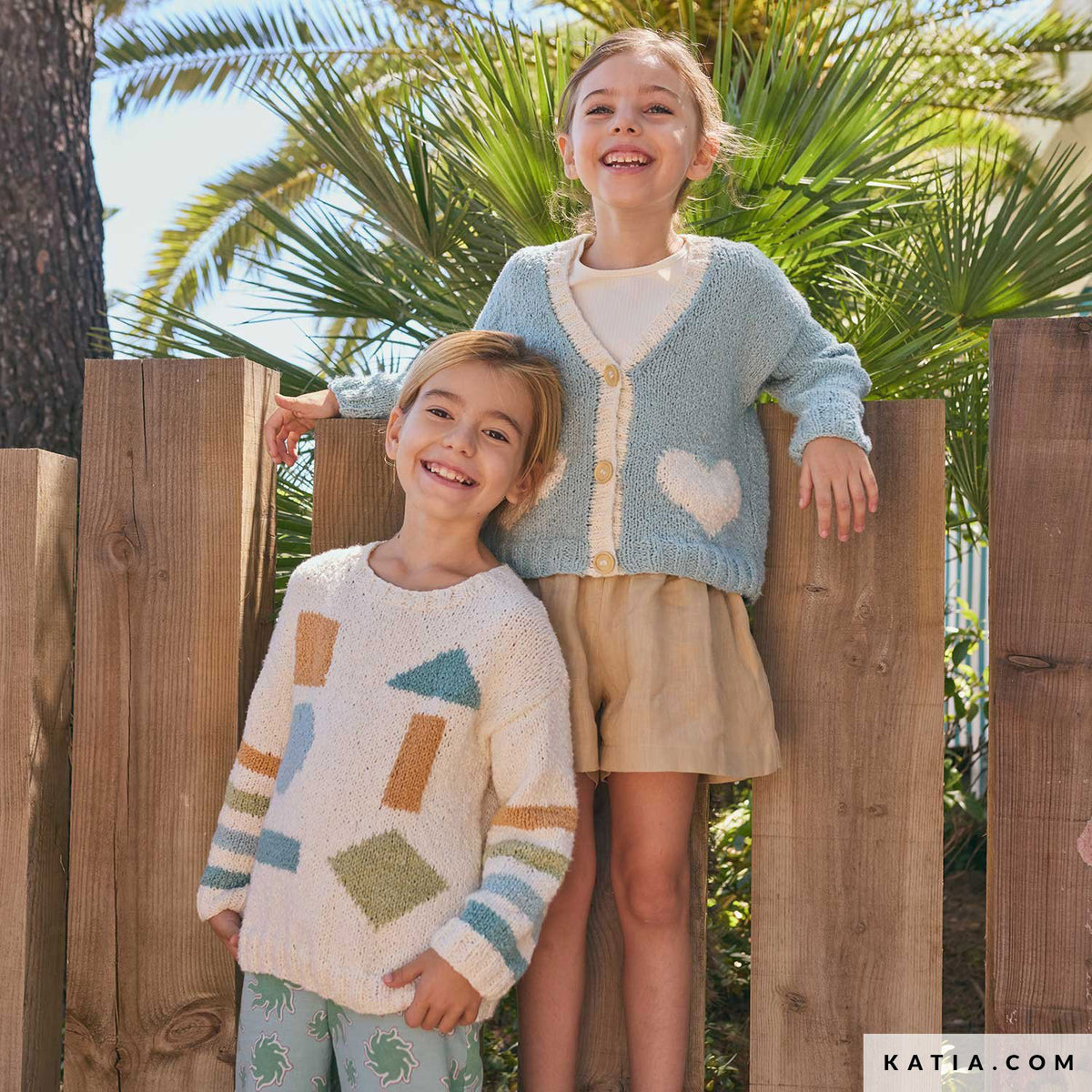 Katia Onda 082 Rozeachtig beige - Patroon breien haken kinderen trui lente zomer katia — gemaakt met Katia Onda (6)