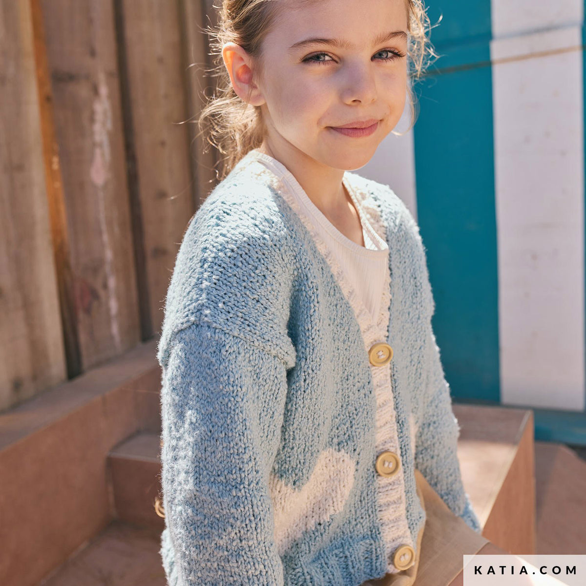 Katia Onda 082 Rozeachtig beige - Patroon breien haken kinderen jas lente zomer katia — gemaakt met Katia Onda (4)