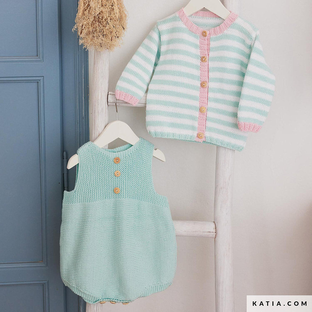 Katia Panama 060 Water blauw - Patroon breien haken baby trui lente zomer katia — gemaakt met Katia Panama (3)
