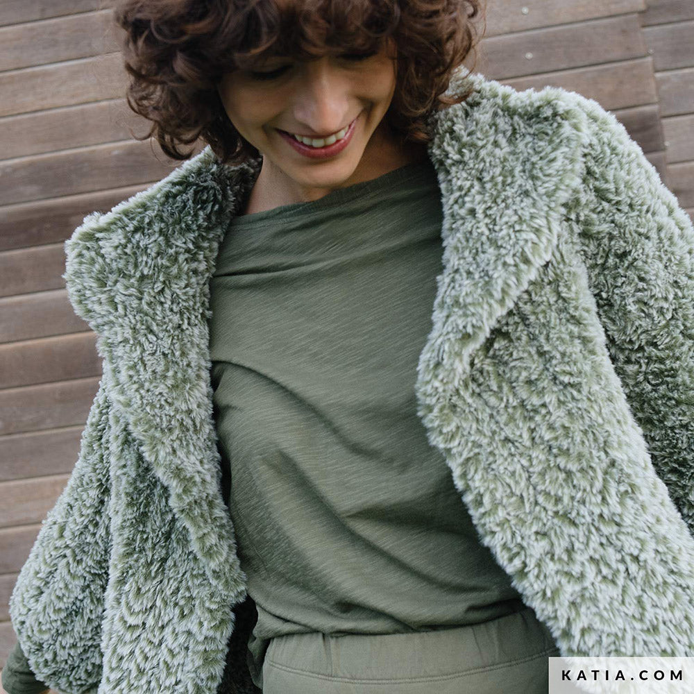 Katia Polar 102 Camel-Wit - Patroon breien haken dames jas herfst winter katia — gemaakt met Katia Polar (2)