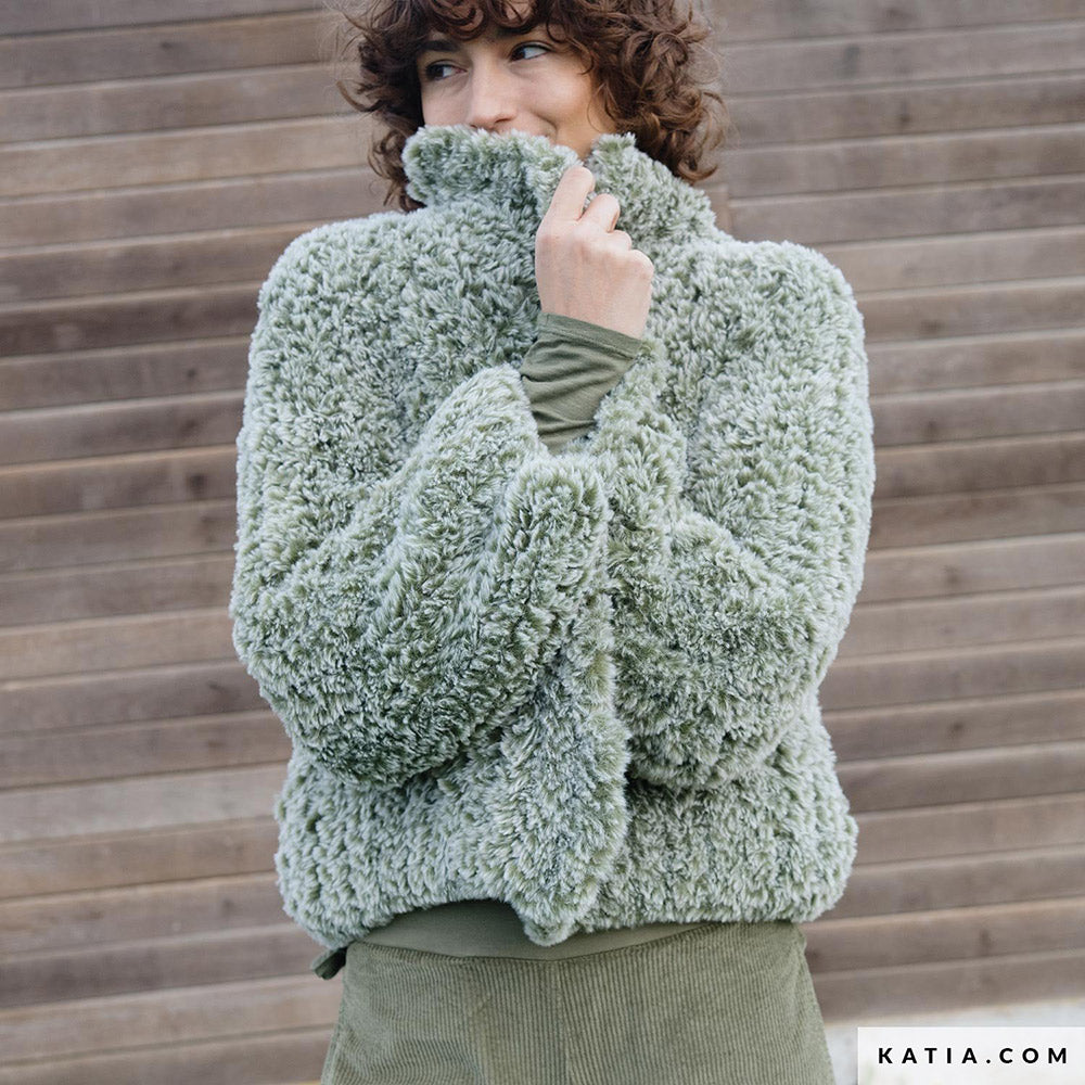 Katia Polar 102 Camel-Wit - Patroon breien haken dames jas herfst winter katia — gemaakt met Katia Polar (6)