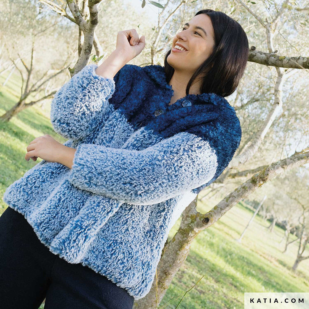 Katia Polar 102 Camel-Wit - Patroon breien haken dames jas herfst winter katia — gemaakt met Katia Polar (13)