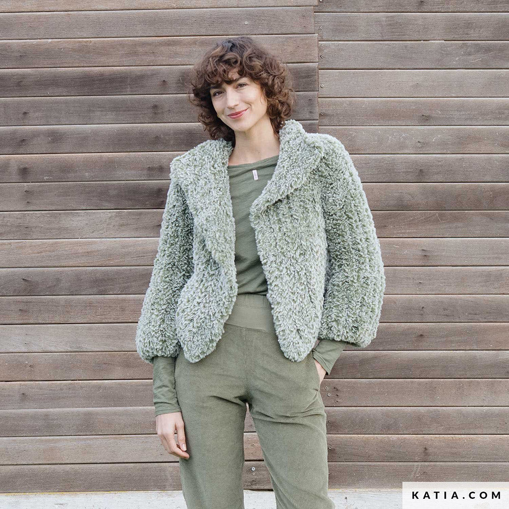 Katia Polar 102 Camel-Wit - Patroon breien haken dames jas herfst winter katia — gemaakt met Katia Polar (9)