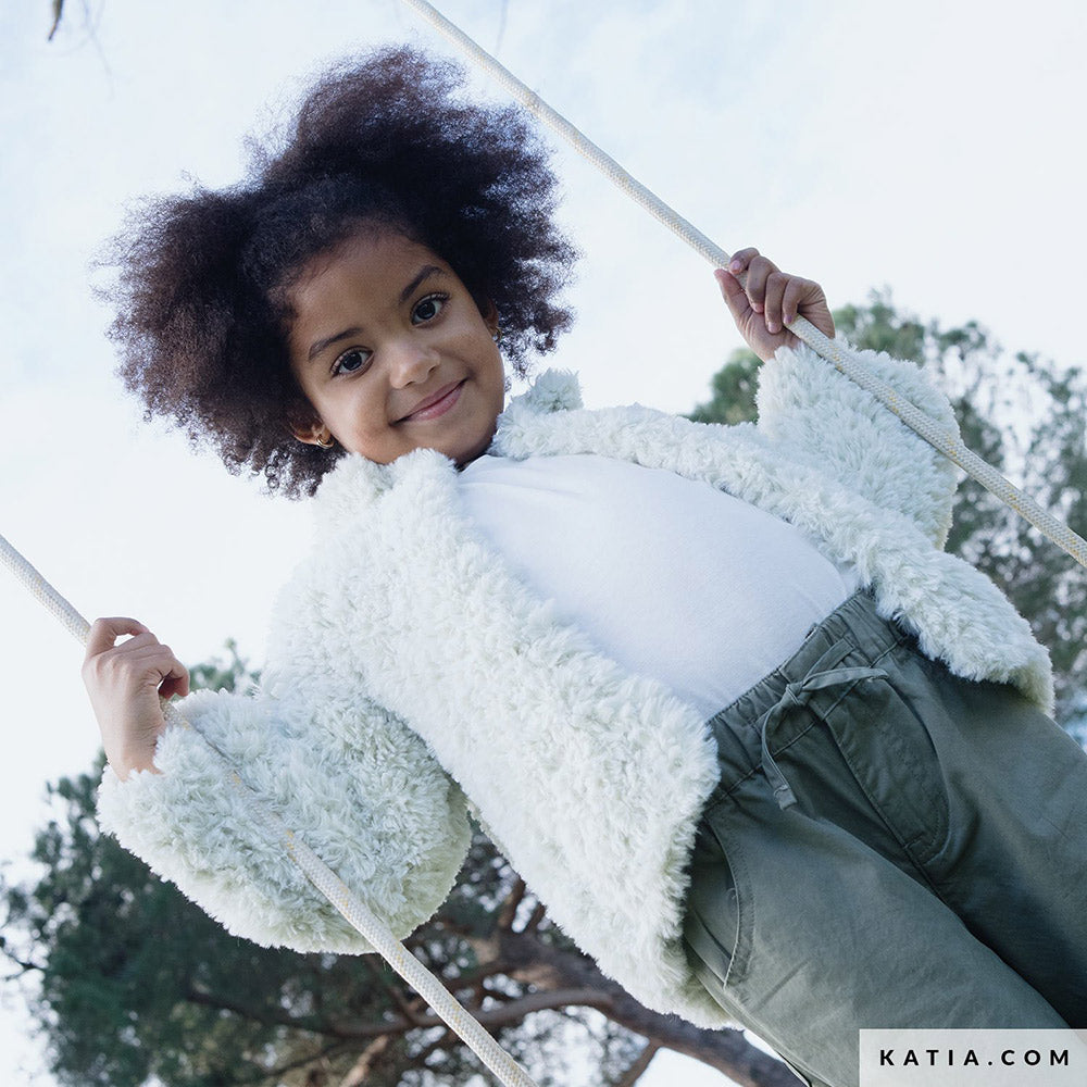 Katia Polar 102 Camel-Wit - Patroon breien haken kinderen jas herfst winter katia — gemaakt met Katia Polar (4)