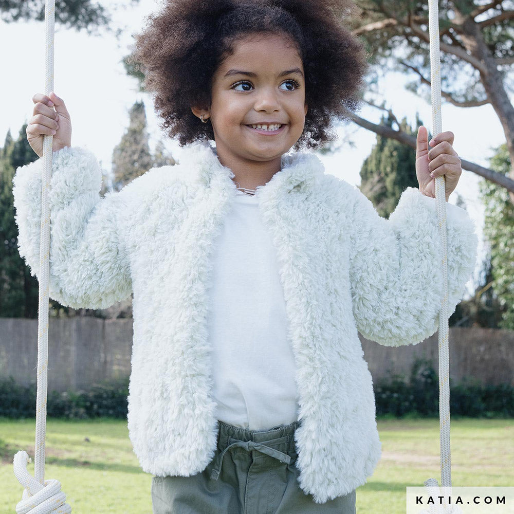 Katia Polar 113 Zwart-Perzisch Blauw - Patroon breien haken kinderen jas herfst winter katia — gemaakt met Katia Polar (7)