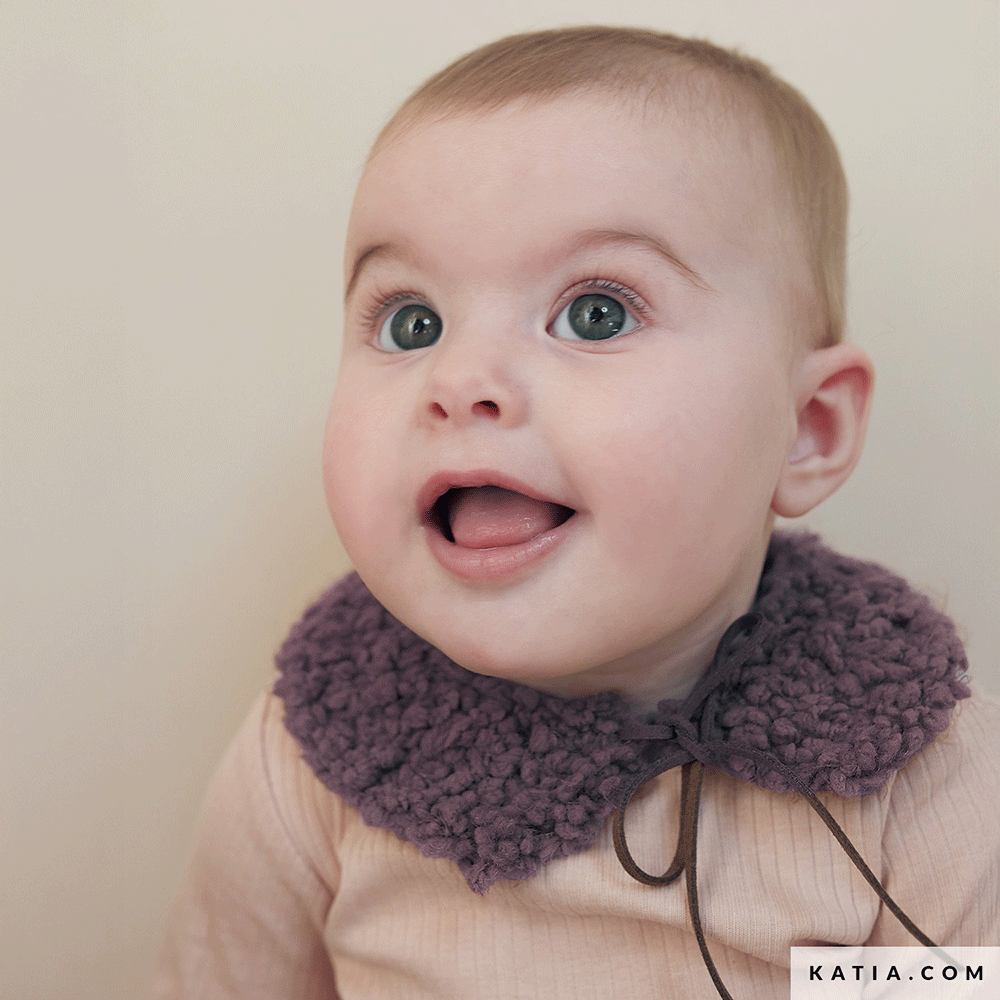 Katia Sherpa 109 Mosterd - Patroon breien haken baby colsjaal herfst winter katia — gemaakt met Katia Sherpa (2)