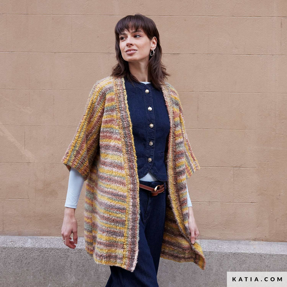 Katia Shibuya 102 Bruin-Grijs - Patroon breien haken dames jas herfst winter katia — gemaakt met Katia Shibuya (3)