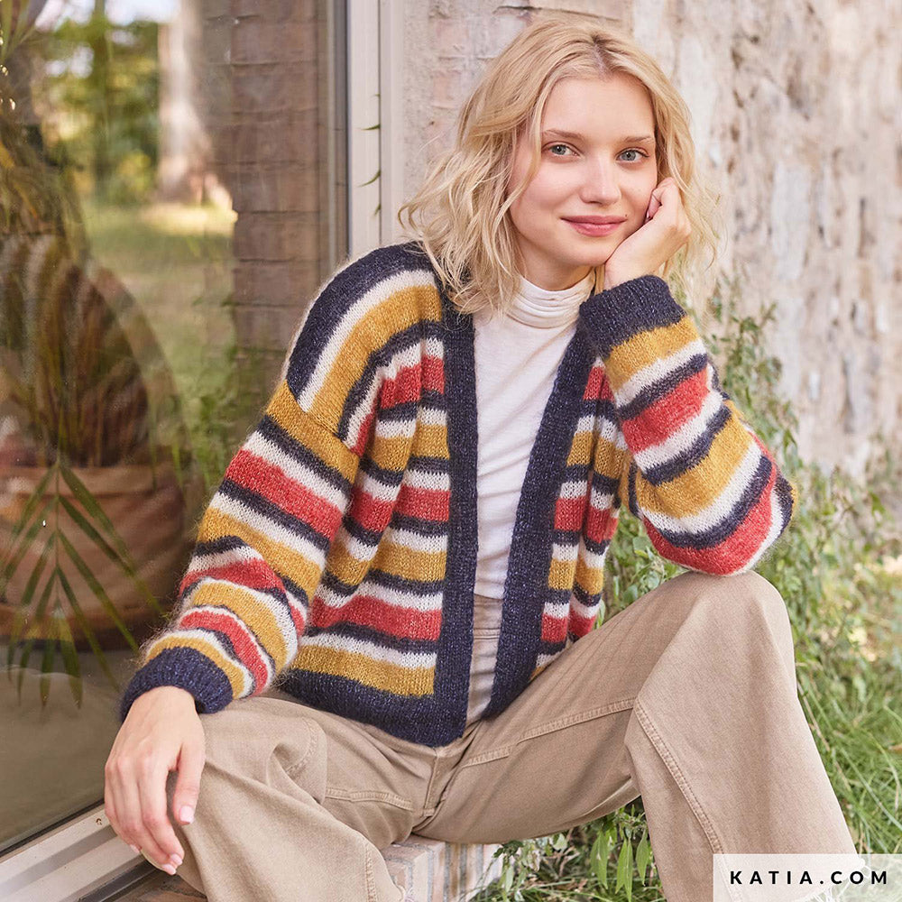 Patroon breien haken dames jas herfst winter katia — gemaakt met Katia Silky Mohair (4)