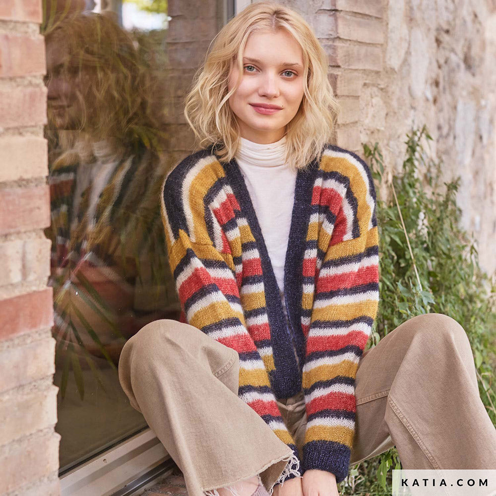 Patroon breien haken dames jas herfst winter katia — gemaakt met Katia Silky Mohair (2)
