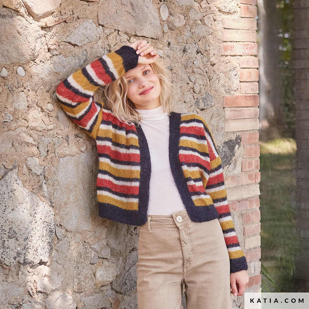 Patroon breien haken dames jas herfst winter katia — gemaakt met Katia Silky Mohair