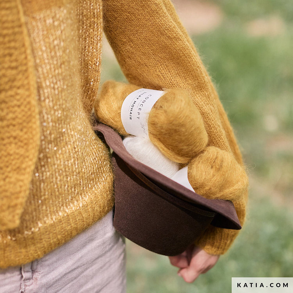 Patroon breien haken dames omslagdoek herfst winter katia — gemaakt met Katia Silky Mohair (5)