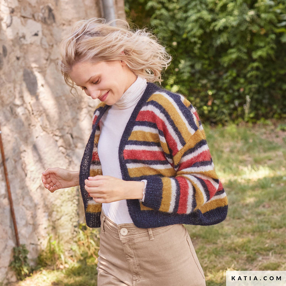 Patroon breien haken dames jas herfst winter katia — gemaakt met Katia Silky Mohair (8)