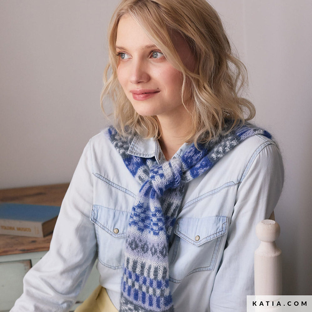 Katia Silky Mohair 104 Licht grijs - Patroon breien haken dames vest herfst winter katia — gemaakt met Katia Silky Mohair (8)