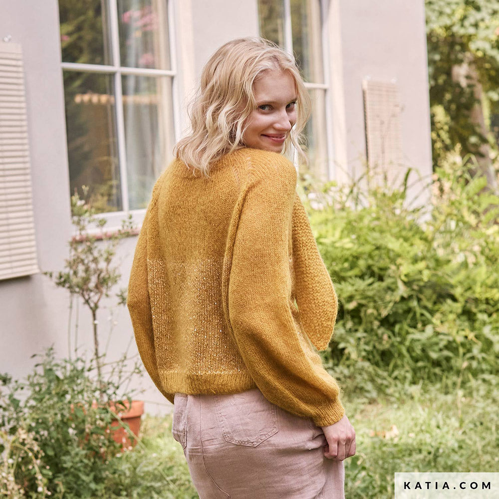 Katia Silky Mohair 104 Licht grijs - Patroon breien haken dames trui herfst winter katia — gemaakt met Katia Silky Mohair (11)