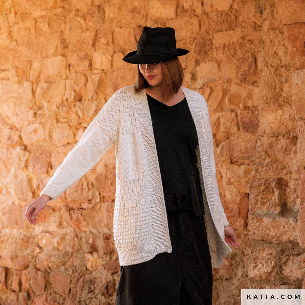 Katia Super Merino 006 Ree bruin - Patroon breien haken dames jas herfst winter katia — gemaakt met Katia Super Merino (4)