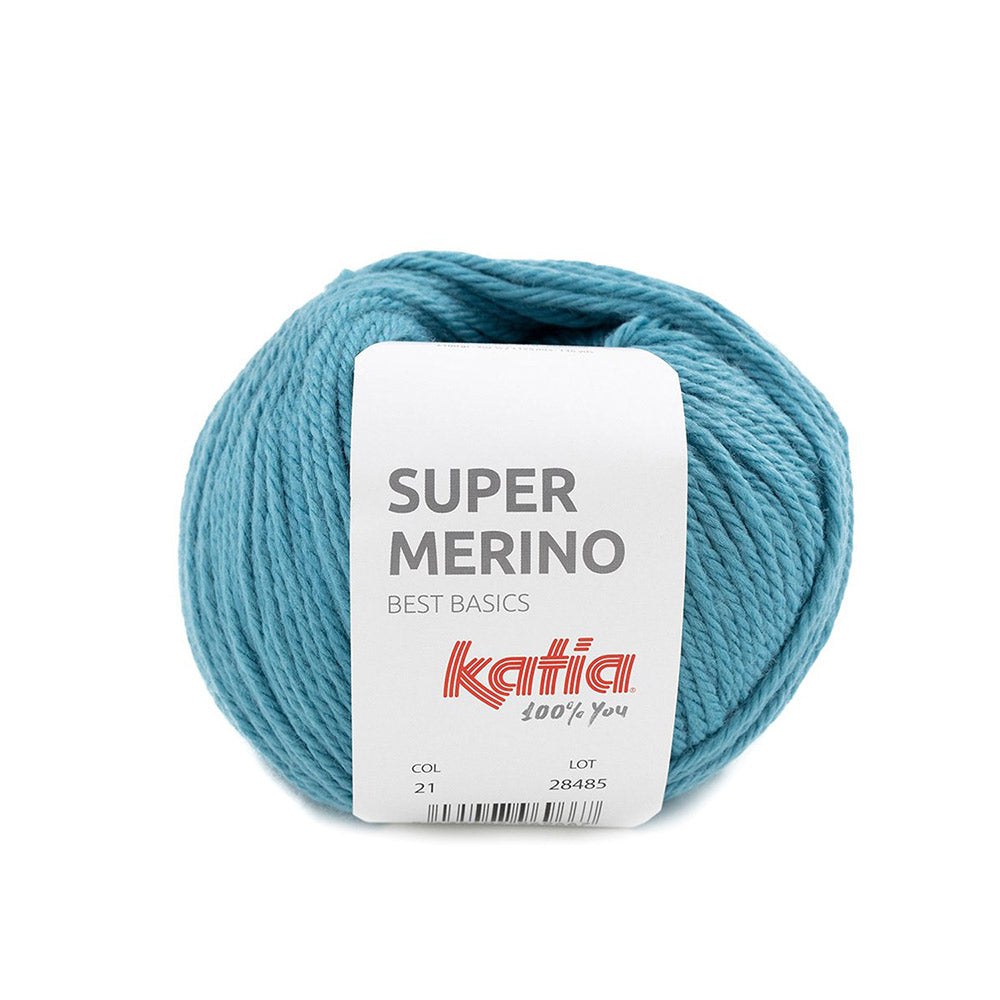 Katia Super Merino 021 Water blauw