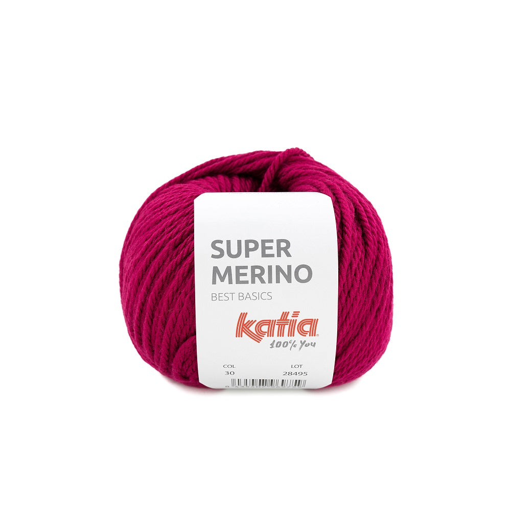 Katia Super Merino 030 Framboos rood