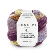 Katia Symmetric Socks & More - Chromatic 203 Paars-Geel-Camel