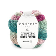 Katia Symmetric Socks & More - Chromatic 204 Olieverf-Beige-Kauwgom roze