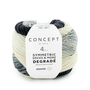 Katia Symmetric Socks & More - Degradé 050 Wit-Zwart