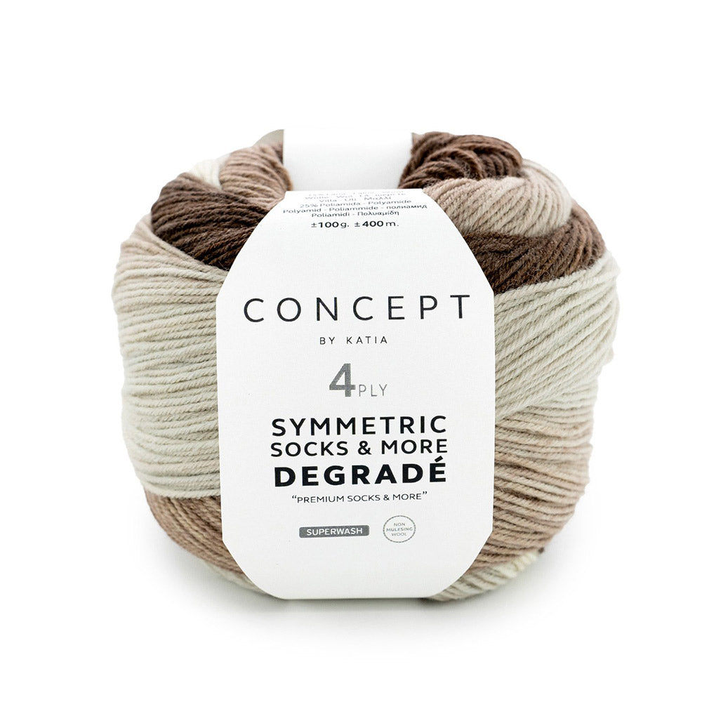 Katia Symmetric Socks & More - Degradé 051 Beige-Bruin